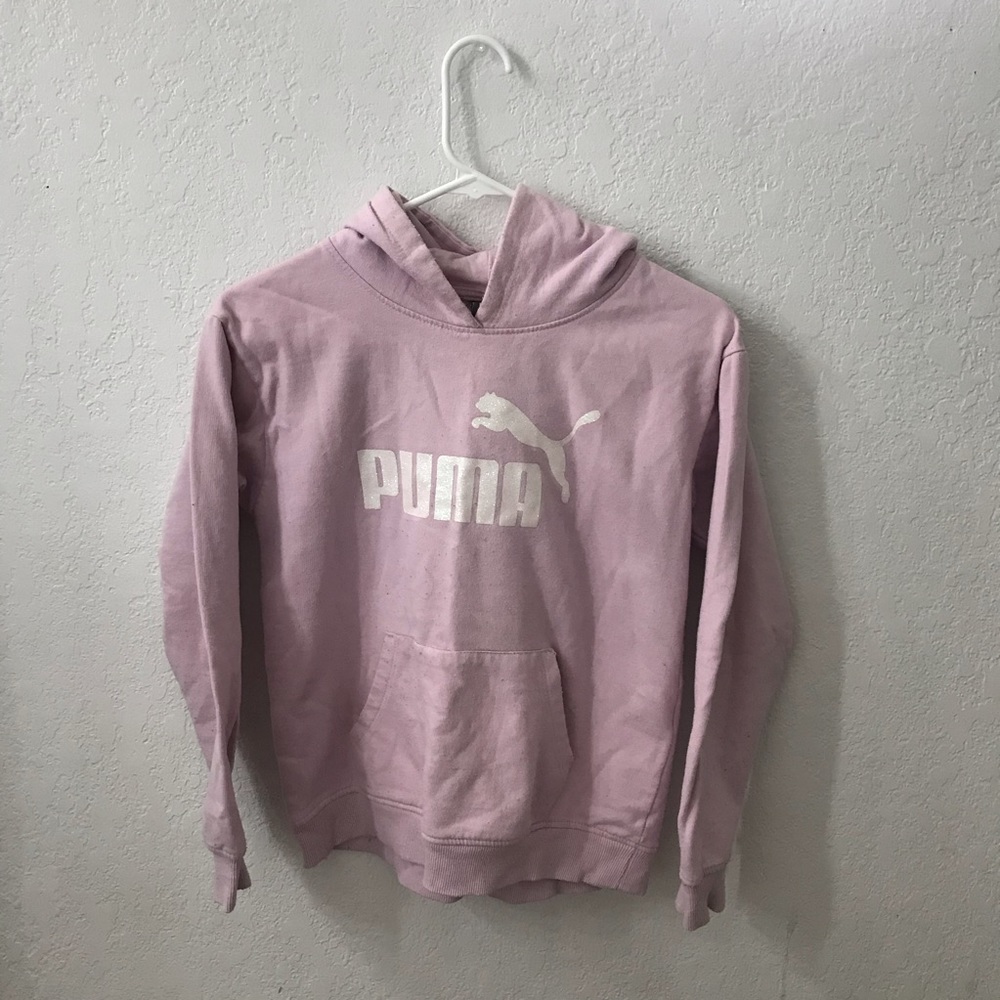 A lavender puma hoodie.